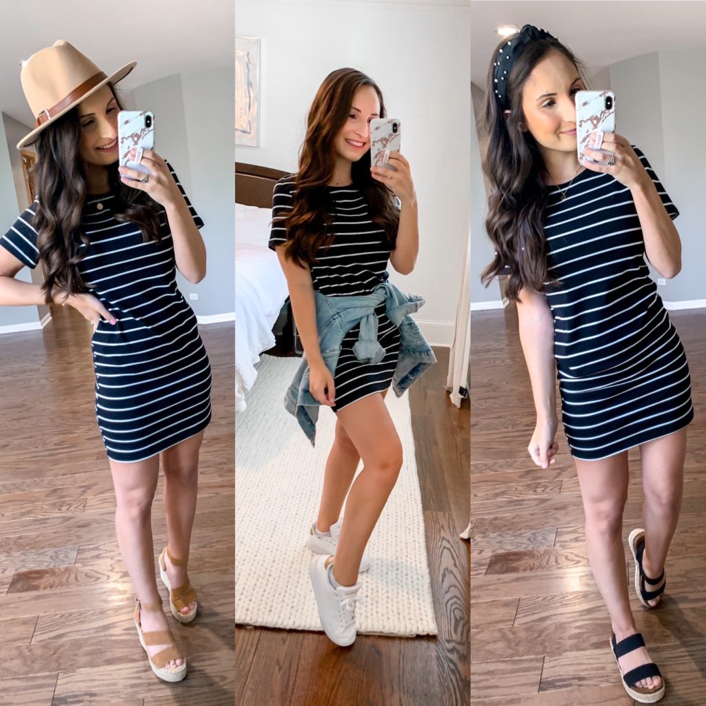 amazon haul - striped tshirt dress